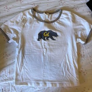 White cal Berkeley crop top